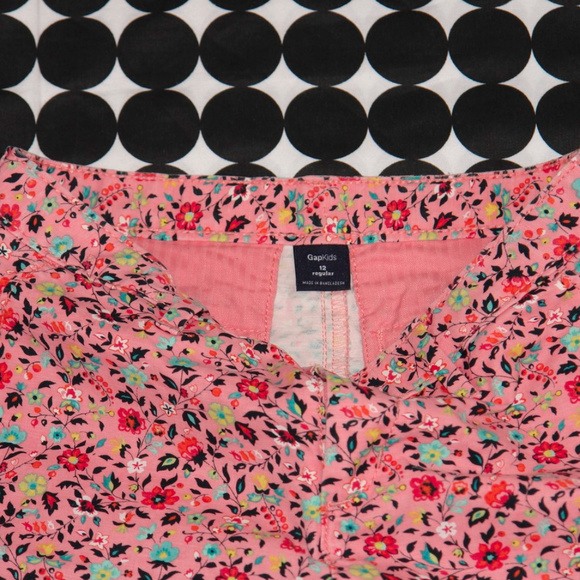 Girl's Gap Kids Pink Floral Twill Shorts Size 12 - Picture 2 of 3